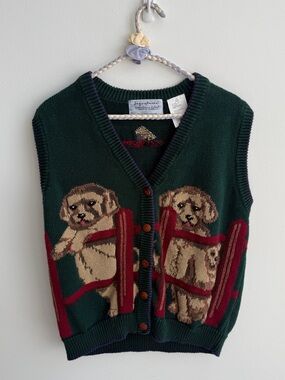 Vintage puppy sweater vest
Large